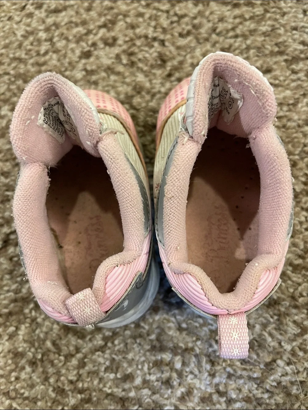 Vintage Y2K Disney Princess Toddler Zip Shoes Sneakers Size 4